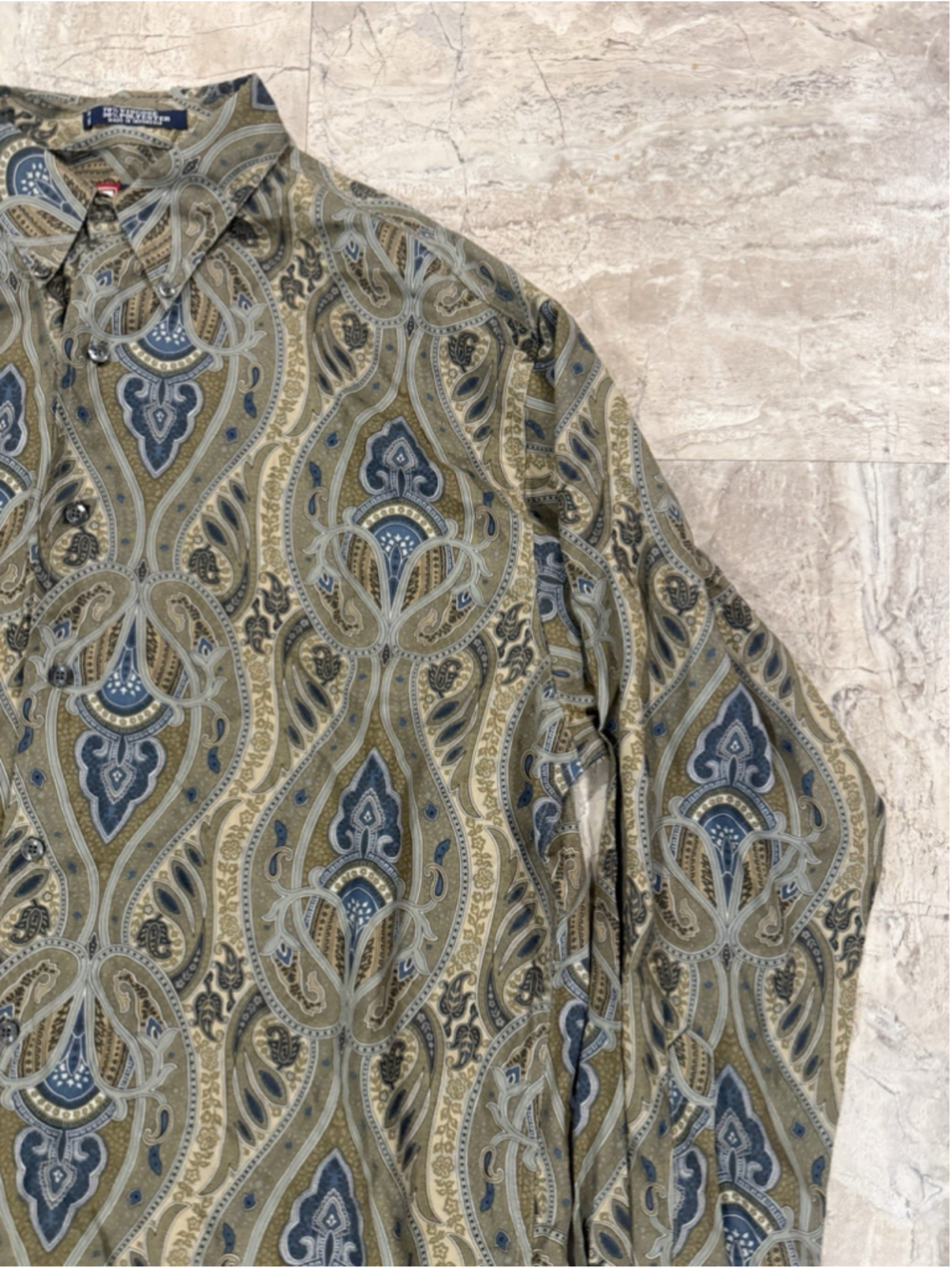 VTG Chaps Ralph Lauren Botanical Paisley Print Shirt Mens L 90s Streetwear Y2K
